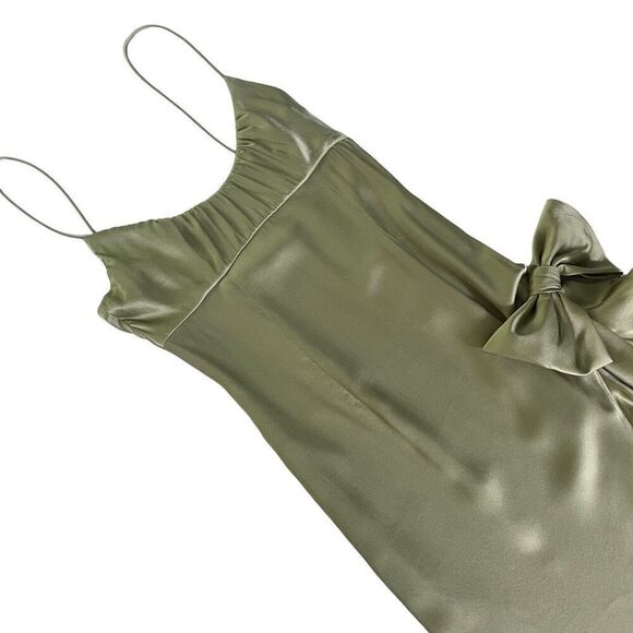 Alessandra Rich Ruffle Gown in Olive Green - Picture 2 of 13